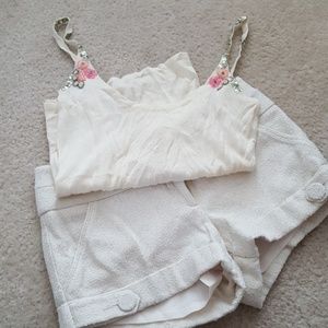 NWT Bebe Cream/Silver Tweed Dress Short